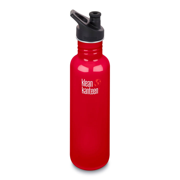 Klean Kanteen Stainless Steel Classic Water Bottle Klean Kanteen Water Bottles 800ml 27oz / Mineral Red at Little Earth Nest Eco Shop