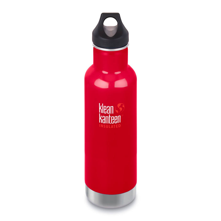 Klean Kanteen Stainless Steel Insulated Classic Water Bottle Klean Kanteen Water Bottles 592ml 20oz / Mineral Red at Little Earth Nest Eco Shop