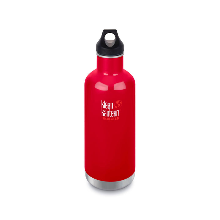 Klean Kanteen Stainless Steel Insulated Classic Water Bottle Klean Kanteen Water Bottles 946ml 32oz / Mineral Red at Little Earth Nest Eco Shop