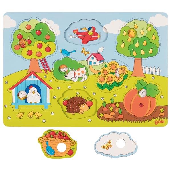 Goki Farm Garden Layer Puzzle Goki Baby Puzzles at Little Earth Nest Eco Shop