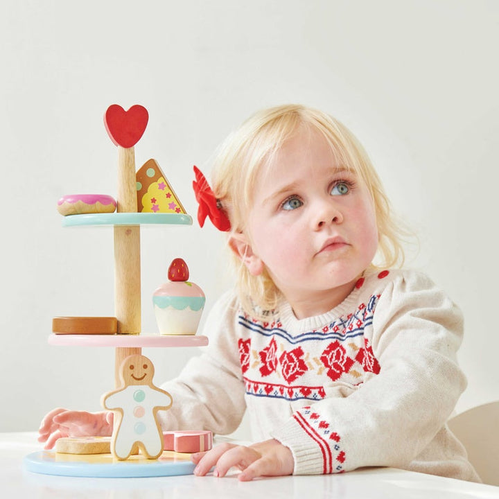 Le Toy Van Cake Stand Set Patisserie Stand Le Toy Van Toy Kitchens & Play Food at Little Earth Nest Eco Shop