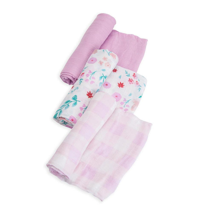 Cotton Muslin Swaddles - 3 Pack Little Unicorn Bath and Body Morning Glory at Little Earth Nest Eco Shop