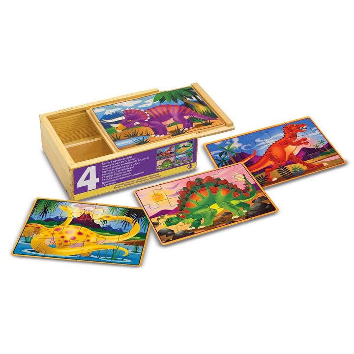 Jigsaw Puzzles in a Box - Set of 4 Melissa and Doug Puzzles Dinosaurs at Little Earth Nest Eco Shop