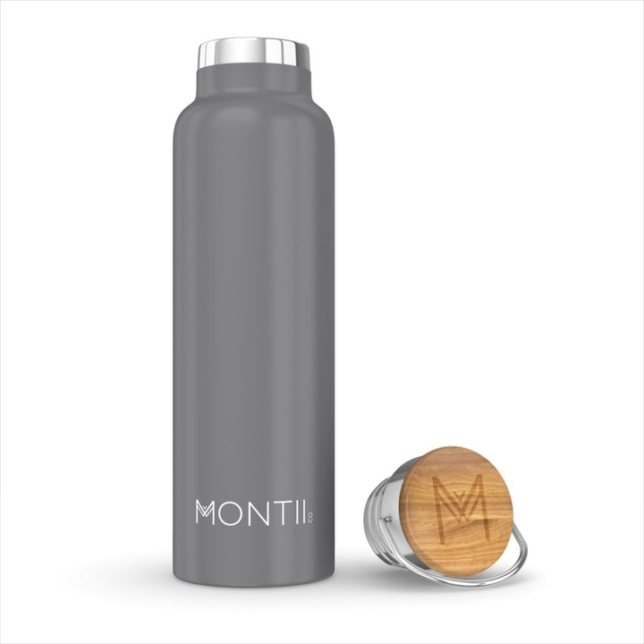 Montii Co Insulated Bottle 600ml Montii Water Bottles Grey at Little Earth Nest Eco Shop