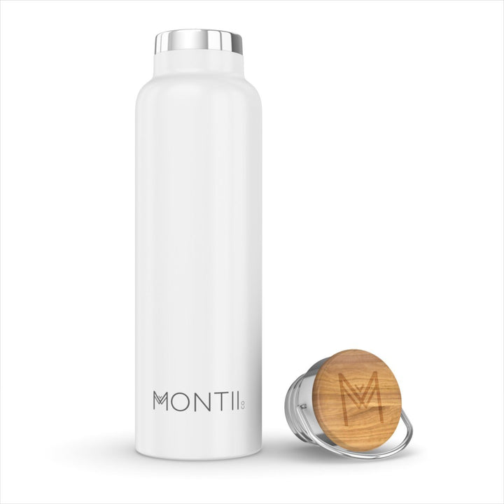 Montii Co Insulated Bottle 600ml Montii Water Bottles White at Little Earth Nest Eco Shop