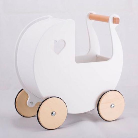 Moover Dolls Pram Moover Toys Pretend Play White at Little Earth Nest Eco Shop