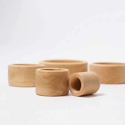 Grimms Natural Bowls Set of 5 Grimms Toys at Little Earth Nest Eco Shop