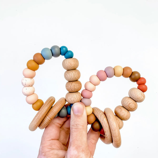 Nature Bubz Rainbow Baby Rattle Nature Bubz Dummies and Teethers at Little Earth Nest Eco Shop Geelong Online Store Australia