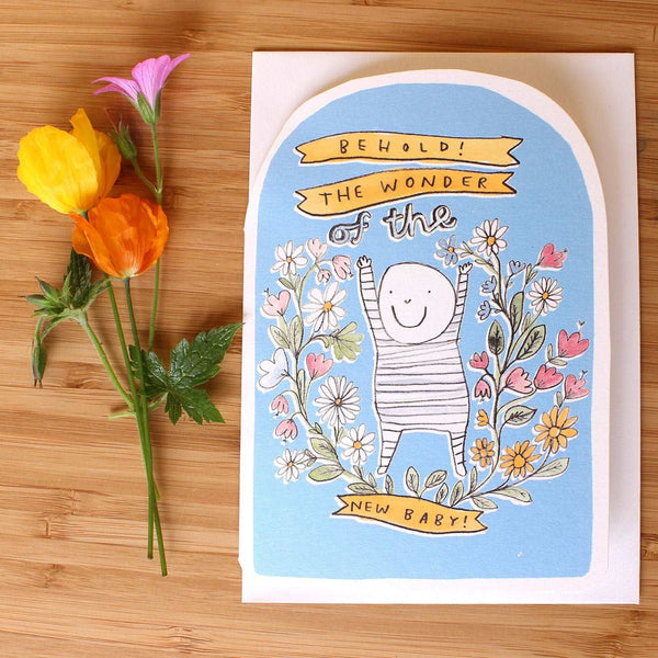Behold Wonder of the New Baby Not specified Greeting & Note Cards at Little Earth Nest Eco Shop