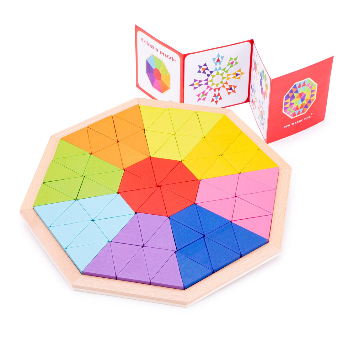 New Classic Toys Rainbow Wooden Octagon Puzzle New Classic Toys Puzzles at Little Earth Nest Eco Shop Geelong Online Store Australia