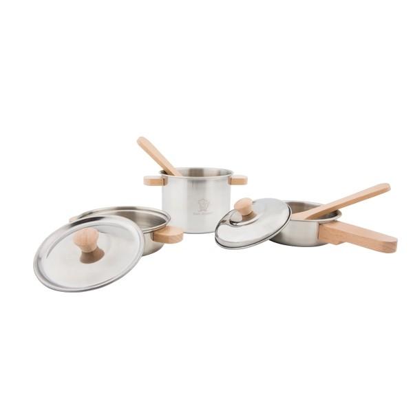 New Classic Toys Metal Pan Set New Classic Toys Pretend Play at Little Earth Nest Eco Shop