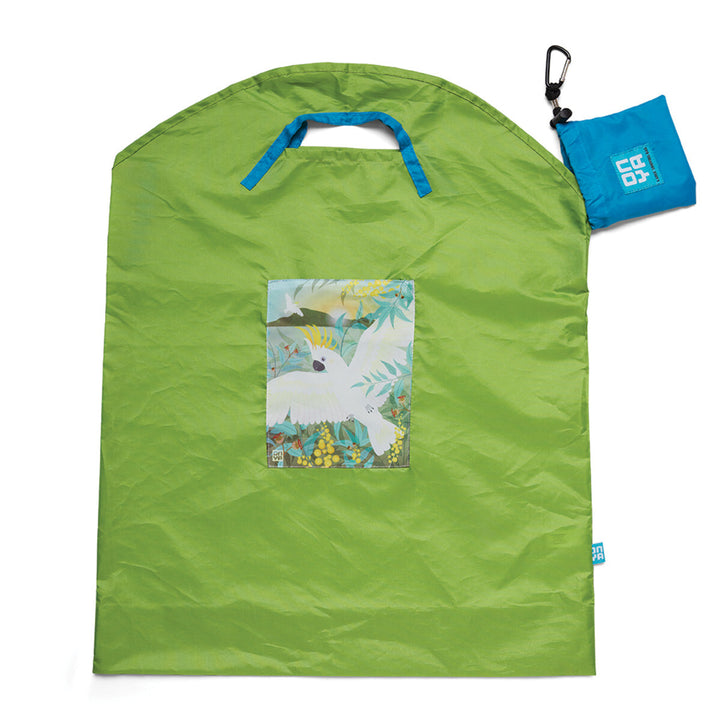 Onya Reusable Shopping Bag Onya Lifestyle Large / Green Cockatoo at Little Earth Nest Eco Shop