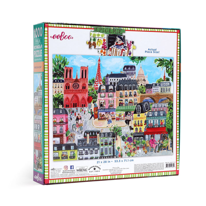 Paris in a Day 1000 Piece Puzzle Eeboo Puzzles at Little Earth Nest Eco Shop