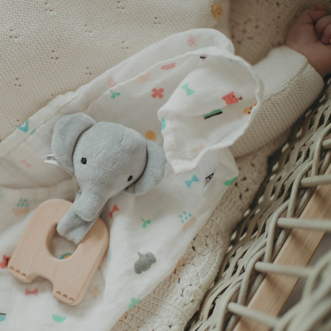 Petit Collage Organic Cotton Teether Petit Collage Baby Gifts at Little Earth Nest Eco Shop Geelong Online Store Australia