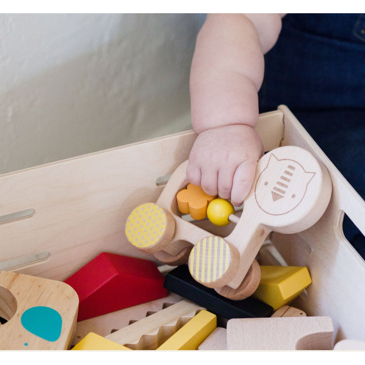 Petit Collage Wooden Push Toy Lion Little Earth Nest