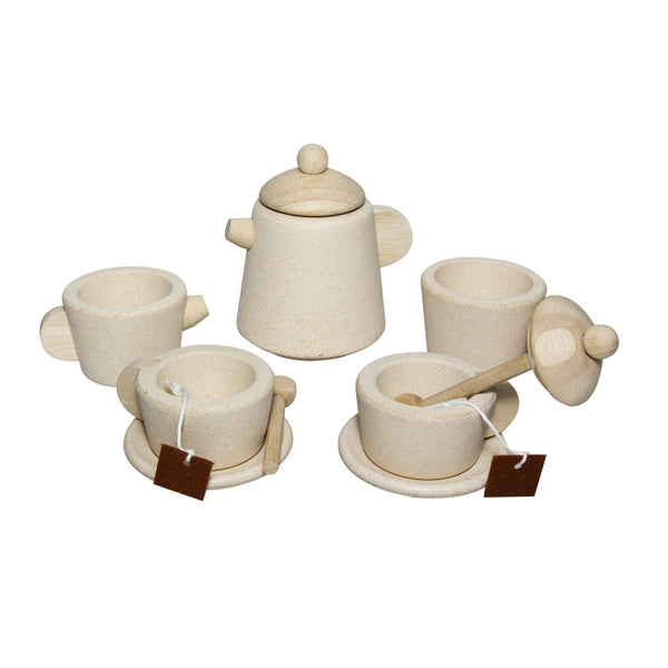 Plan Toys Natural Tea Set PlanToys Toy Kitchens & Play Food at Little Earth Nest Eco Shop