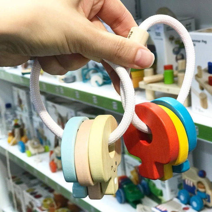 Plan Toys Key Rattle Pastel PlanToys Activity Toys at Little Earth Nest Eco Shop