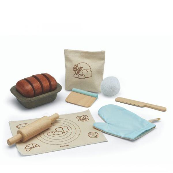 Plan Toys Wooden Bread Loaf Set PlanToys Pretend Play at Little Earth Nest Eco Shop Geelong Online Store Australia