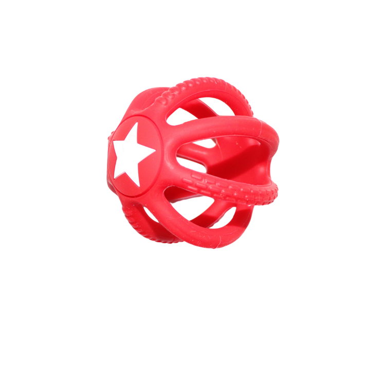 Jellystone Designs Silicone Fidget Ball Jellystone Designs Baby Activity Toys Red at Little Earth Nest Eco Shop
