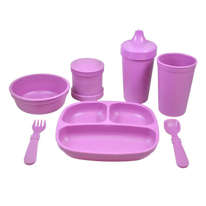 Replay Complete Feeding Set Replay Dinnerware Purple / Divided Plate at Little Earth Nest Eco Shop