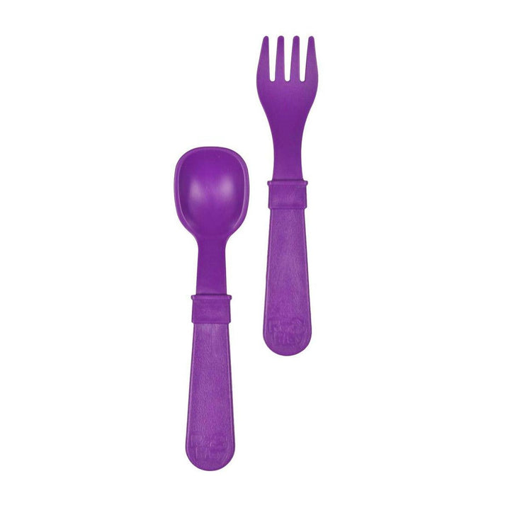 Replay Fork and Spoon Set Replay Lifestyle Amethyst at Little Earth Nest Eco Shop