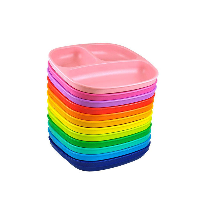 Replay 12 Piece Sets Rainbow Replay Dinnerware Divided Plate at Little Earth Nest Eco Shop