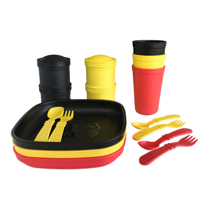 Replay Sports Team Sets Replay Dinnerware Black/Yellow/Red at Little Earth Nest Eco Shop