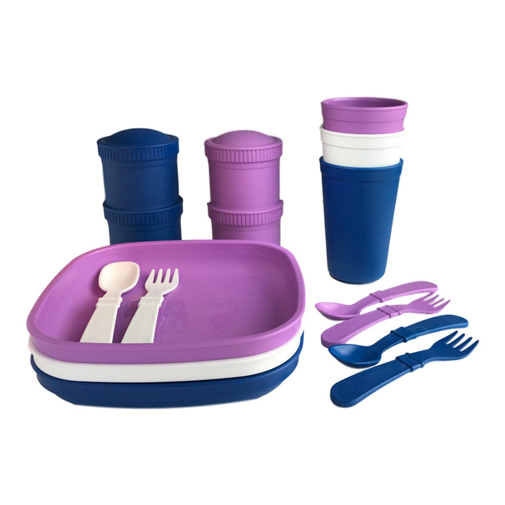 Replay Sports Team Sets Replay Dinnerware Purple/White/Navy Blue at Little Earth Nest Eco Shop