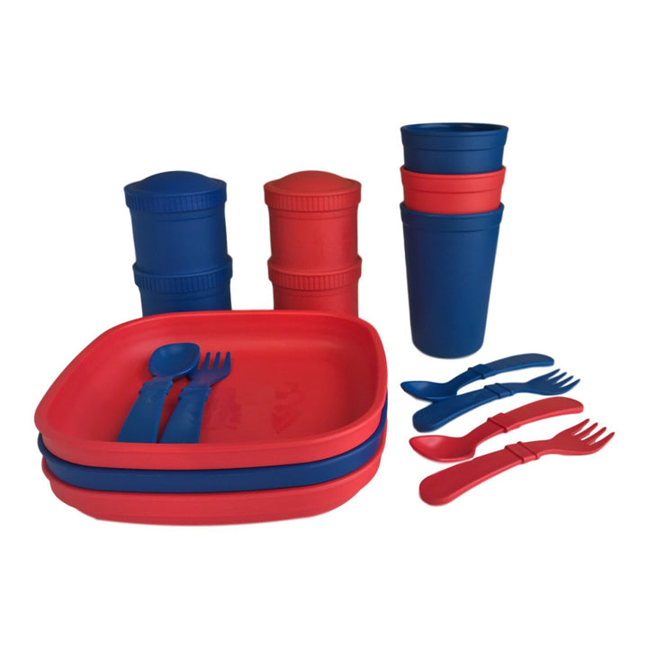 Replay Sports Team Sets Replay Dinnerware Red/Navy Blue at Little Earth Nest Eco Shop