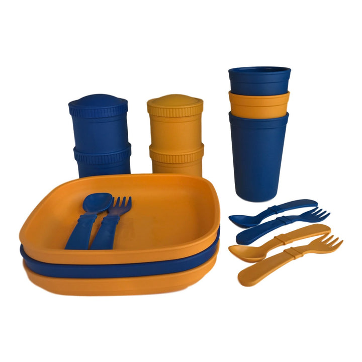 Replay Sports Team Sets Replay Dinnerware Sunny Yellow/Navy  Blue at Little Earth Nest Eco Shop