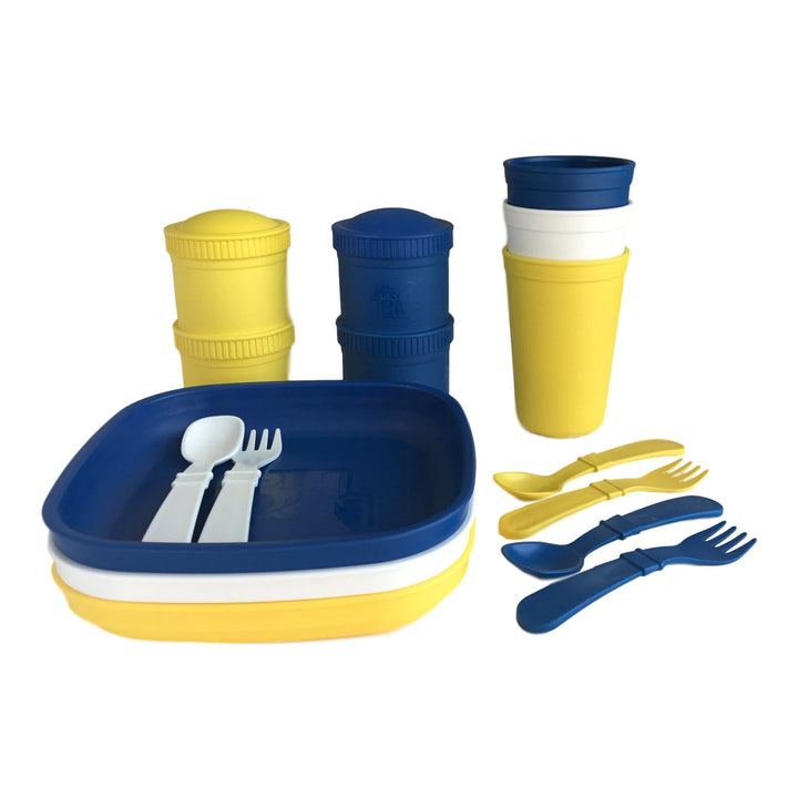 Replay Sports Team Sets Replay Dinnerware Navy Blue/White/Yellow at Little Earth Nest Eco Shop