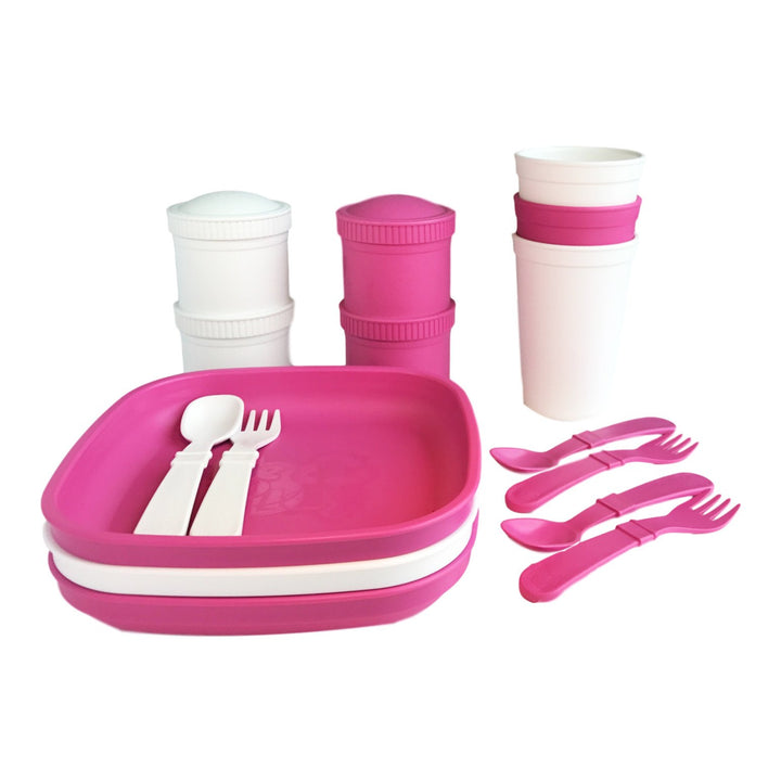 Replay Sports Team Sets Replay Dinnerware Bright Pink/White at Little Earth Nest Eco Shop