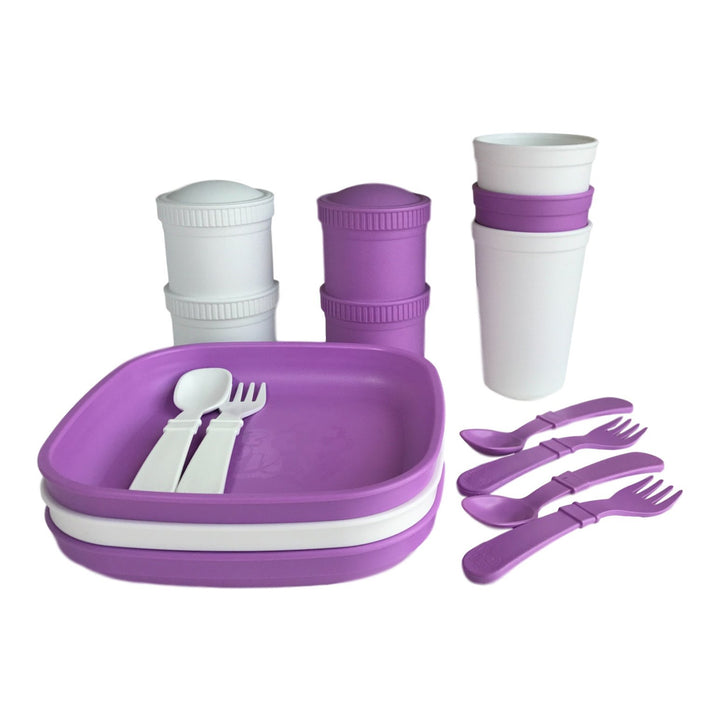 Replay Sports Team Sets Replay Dinnerware Purple/White at Little Earth Nest Eco Shop