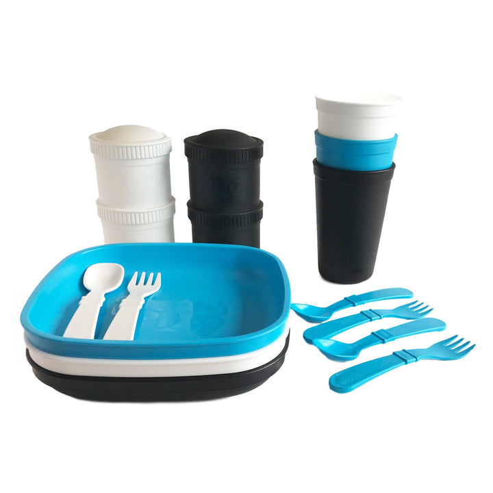 Replay Sports Team Sets Replay Dinnerware Sky Blue/White/Black at Little Earth Nest Eco Shop
