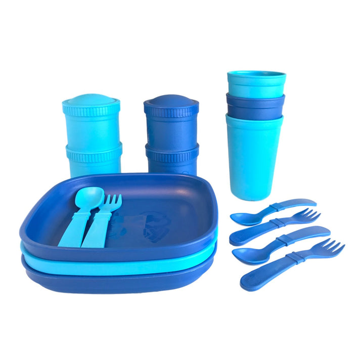 Replay Sports Team Sets Replay Dinnerware Sky Blue/Navy Blue at Little Earth Nest Eco Shop