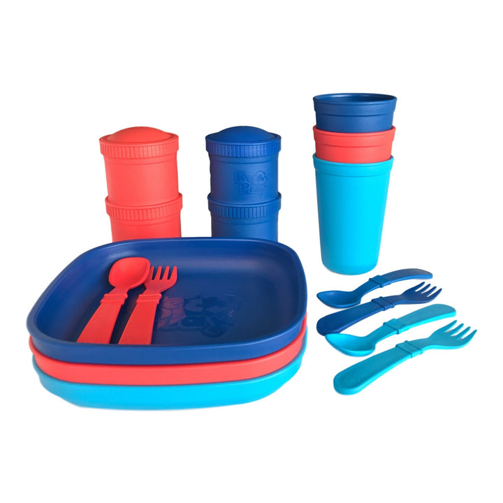 Replay Sports Team Sets Replay Dinnerware Navy Blue/Sky Blue/Red at Little Earth Nest Eco Shop