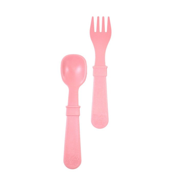 Replay Fork and Spoon Set Replay Lifestyle Baby Pink at Little Earth Nest Eco Shop