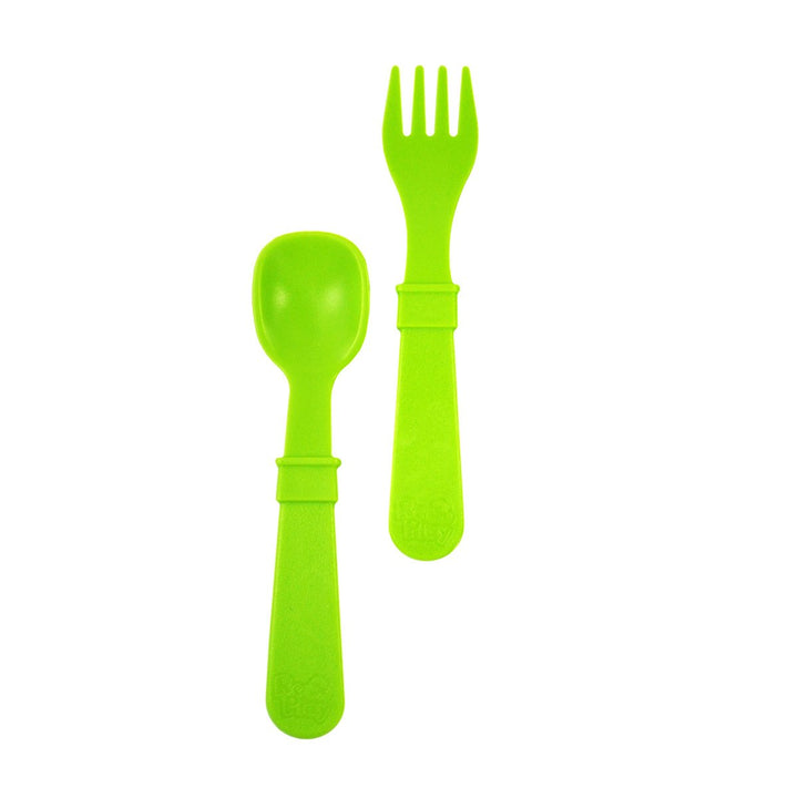 Replay Fork and Spoon Set Replay Lifestyle Light Green at Little Earth Nest Eco Shop