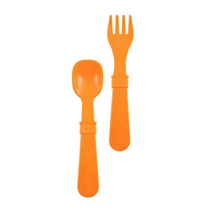 Replay Fork and Spoon Set Replay Lifestyle Orange at Little Earth Nest Eco Shop