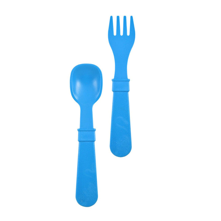 Replay Fork and Spoon Set Replay Lifestyle Sky Blue at Little Earth Nest Eco Shop