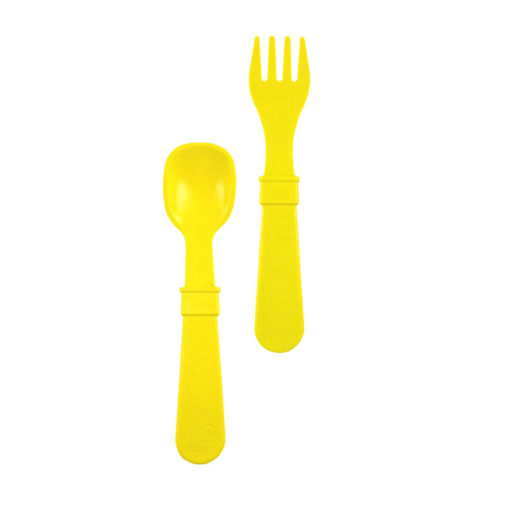 Replay Fork and Spoon Set Replay Lifestyle Yellow at Little Earth Nest Eco Shop