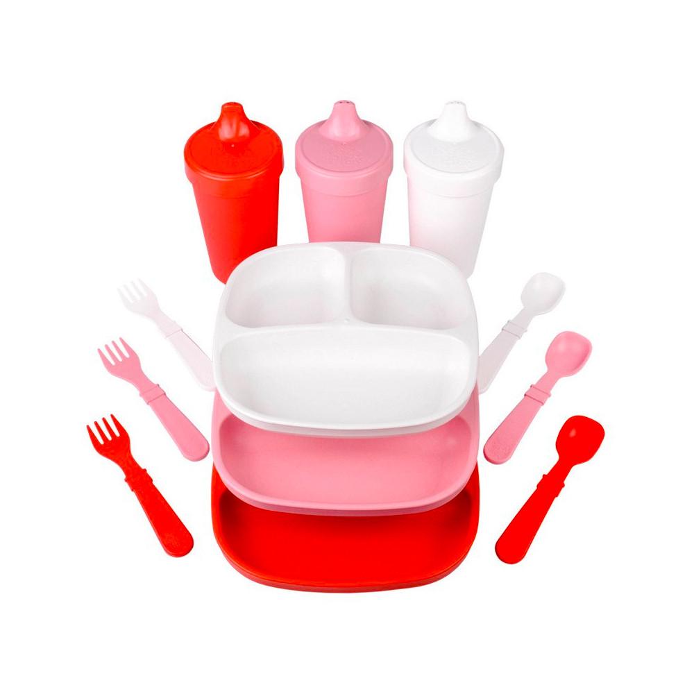 Replay Valentines Cupid Set Replay Dinnerware 3 Sippy Cups and 3 Divided Plates at Little Earth Nest Eco Shop Geelong Online Store Australia