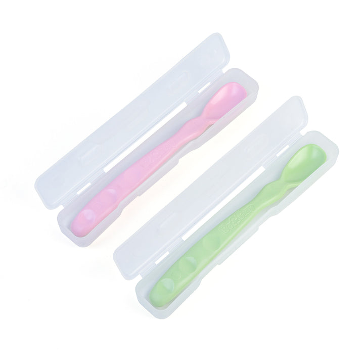 Replay Baby Spoons 2 Pack Replay Baby Feeding Leaf/Baby Pink at Little Earth Nest Eco Shop