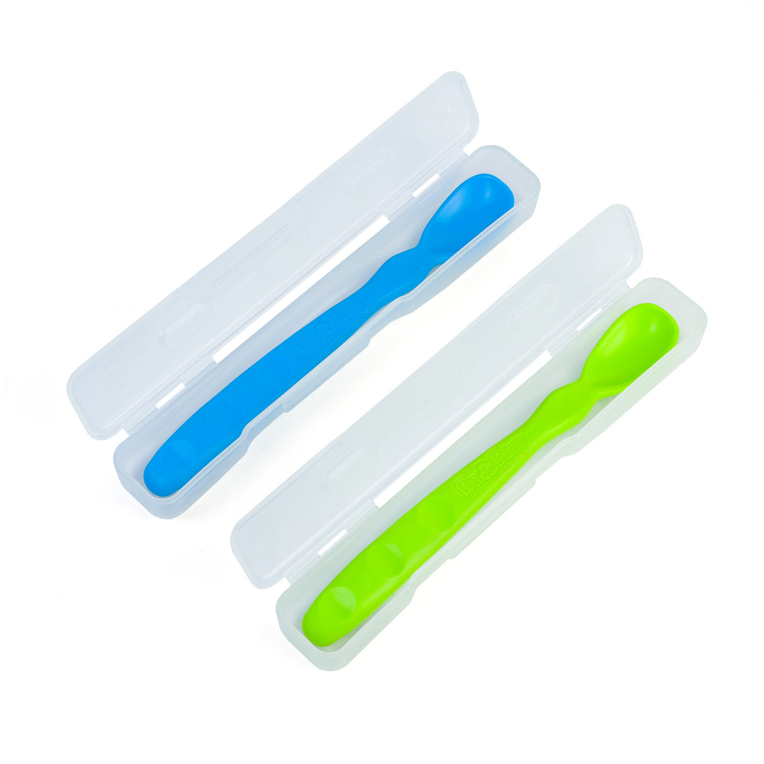 Replay Baby Spoons 2 Pack Replay Baby Feeding Lime Green/Sky Blue at Little Earth Nest Eco Shop Geelong Online Store Australia