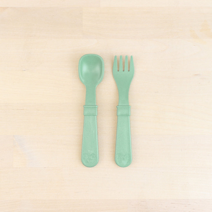 Replay Fork and Spoon Set Replay Lifestyle Sage at Little Earth Nest Eco Shop