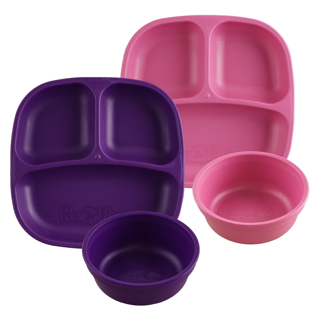 Replay Double Up Divided Plate and Bowl Set Replay Dinnerware Amethyst/Bright at Little Earth Nest Eco Shop Geelong Online Store Australia