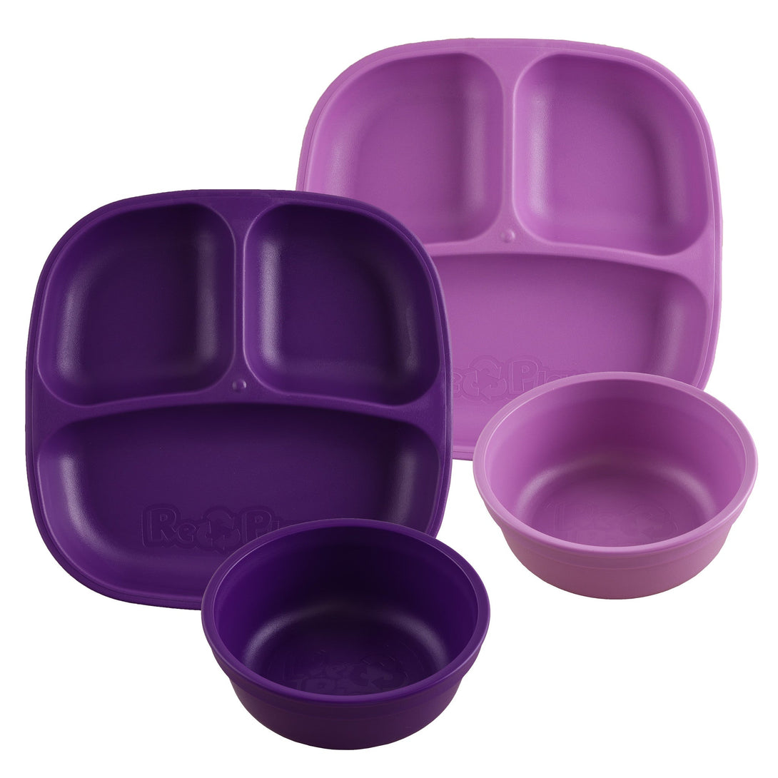 Replay Double Up Divided Plate and Bowl Set Replay Dinnerware Amethyst/Purple at Little Earth Nest Eco Shop Geelong Online Store Australia