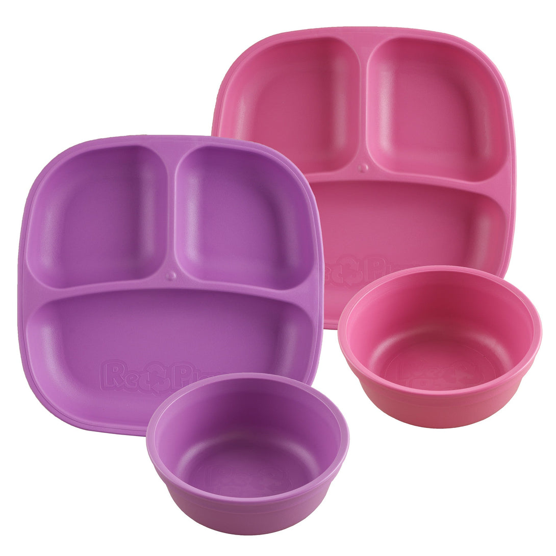Replay Double Up Divided Plate and Bowl Set Replay Dinnerware Purple/Bright at Little Earth Nest Eco Shop Geelong Online Store Australia