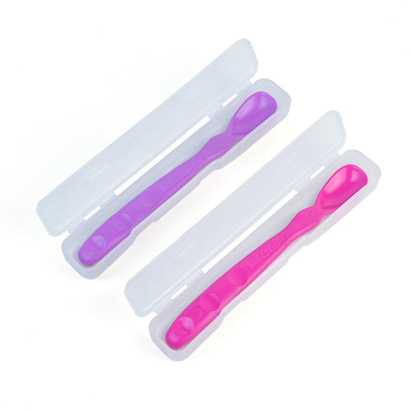 Replay Baby Spoons 2 Pack Replay Baby Feeding Bright Pink/Purple at Little Earth Nest Eco Shop