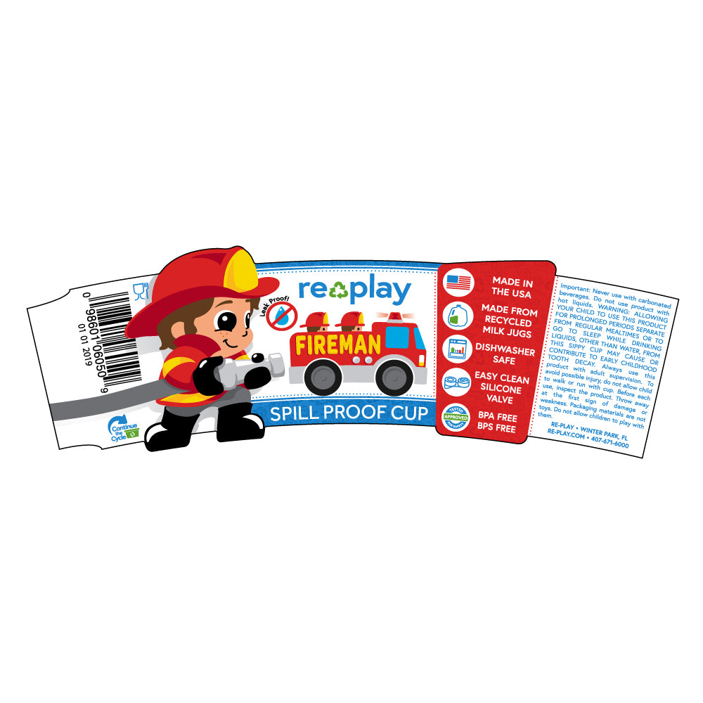 Replay Fireman Sippy Cup Replay Dinnerware at Little Earth Nest Eco Shop Geelong Online Store Australia